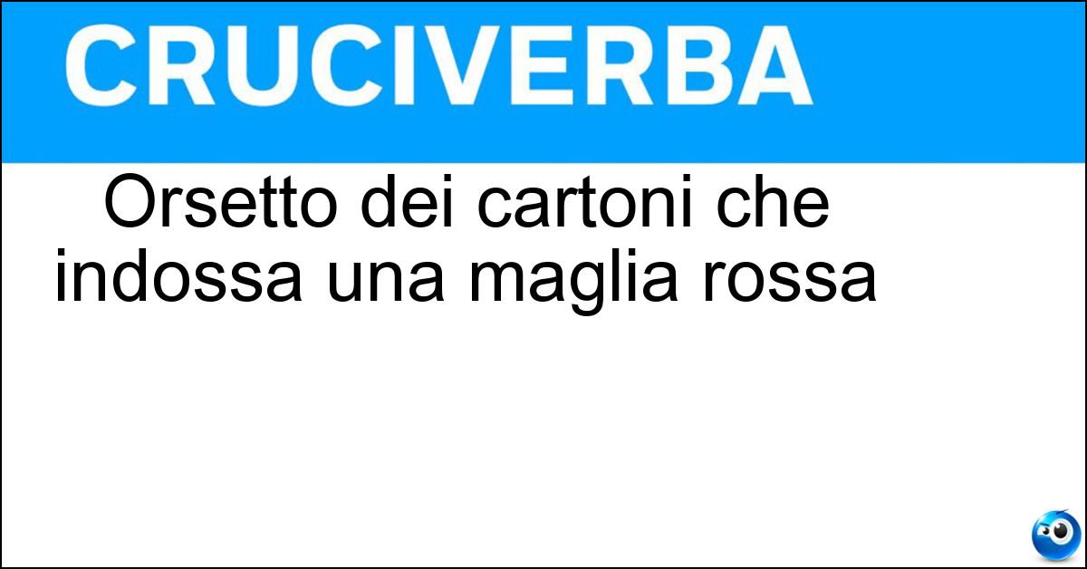 Orsetto dei cartoni che indossa una maglia rossa Orsetto dei cartoni che indossa una maglia rossa